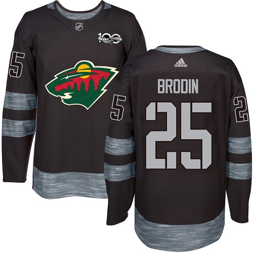 Adidas Wild #25 Jonas Brodin Black 1917-100th Anniversary Stitched NHL Jersey